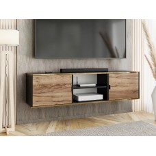 Atvērts TV galdiņš ar zelta malu LUNO 3, Melns/Zelts craft